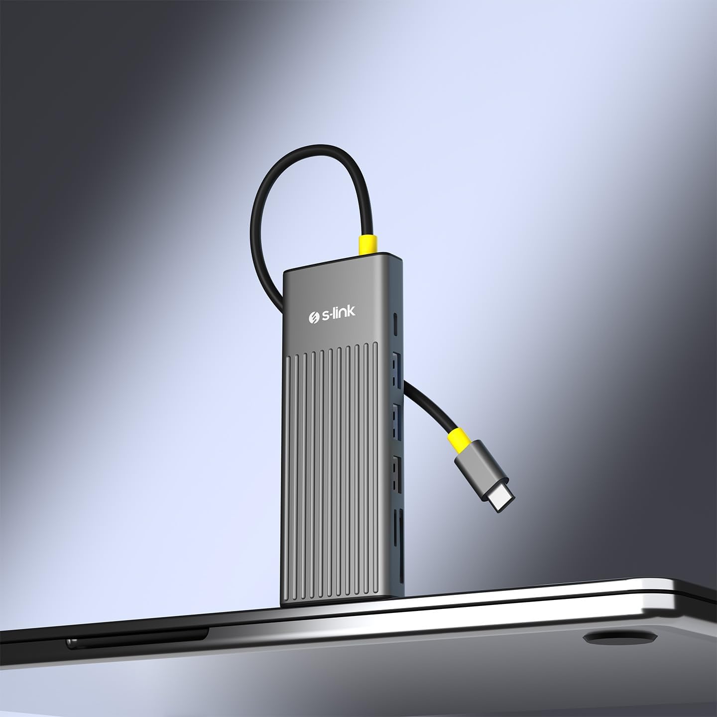 SW-U712 10 in 1 Gri Metal 2xHDMI 4K 60Hz, 100W PD, RJ45 Gigabit, 3xUSB-A, 1xType-C Data, SD/TF Type C Hub Adaptör