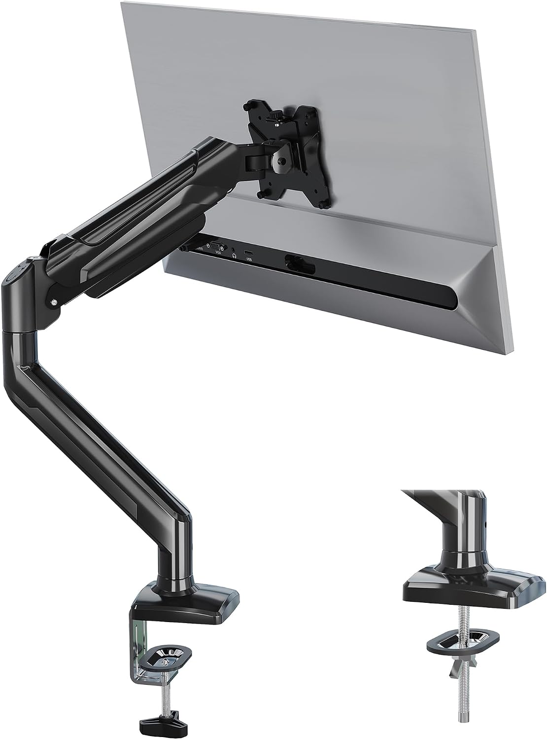 13-32 İnç Gazlı Amortisörlü Tekli Monitör Kolu, 12 kg’a Kadar, Tam Hareketli, VESA 75x75/100x100