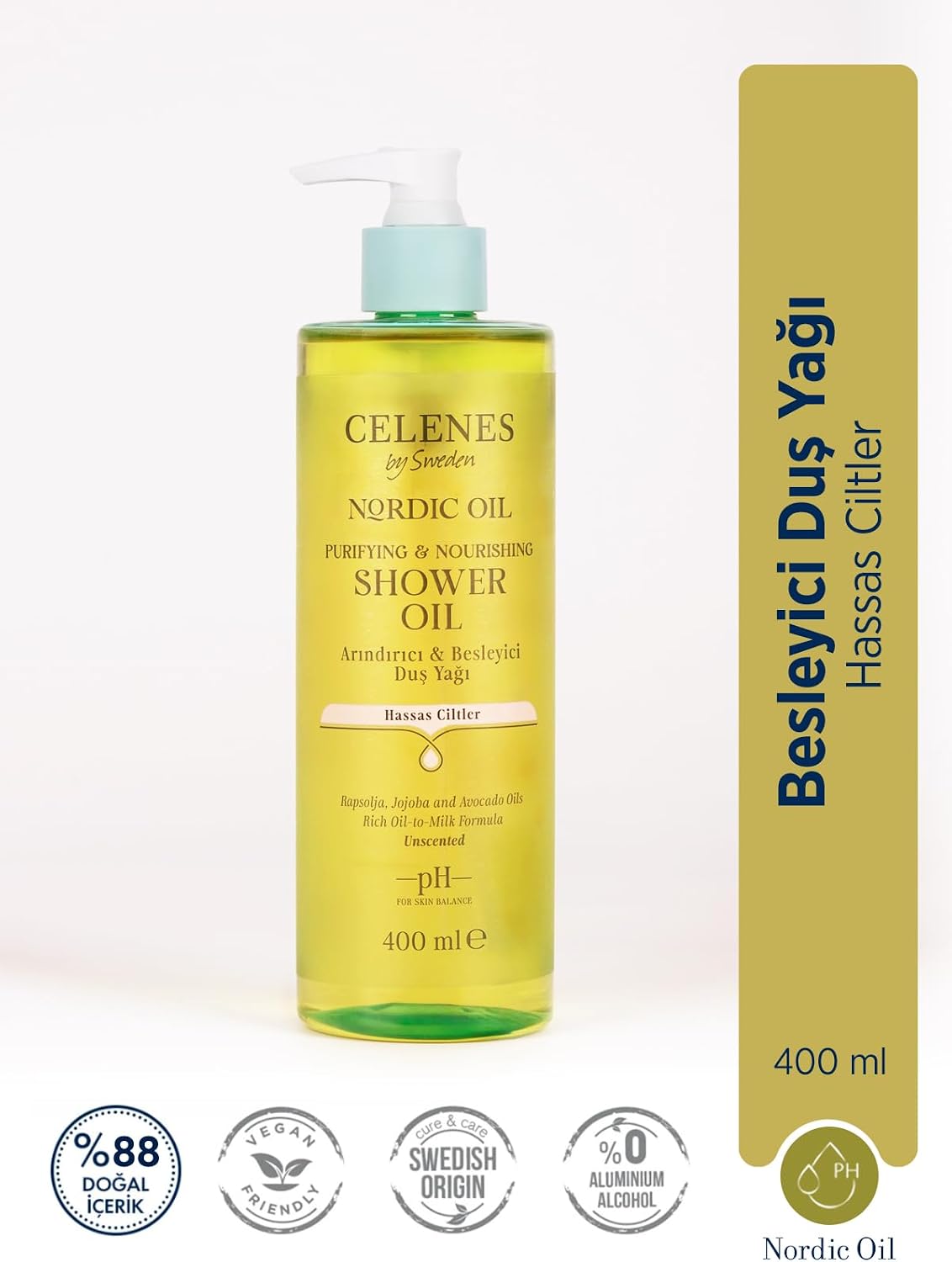 Nordic Oil Duş Yağı Hassas Ciltler için Besleyici ve Nemlendirici
