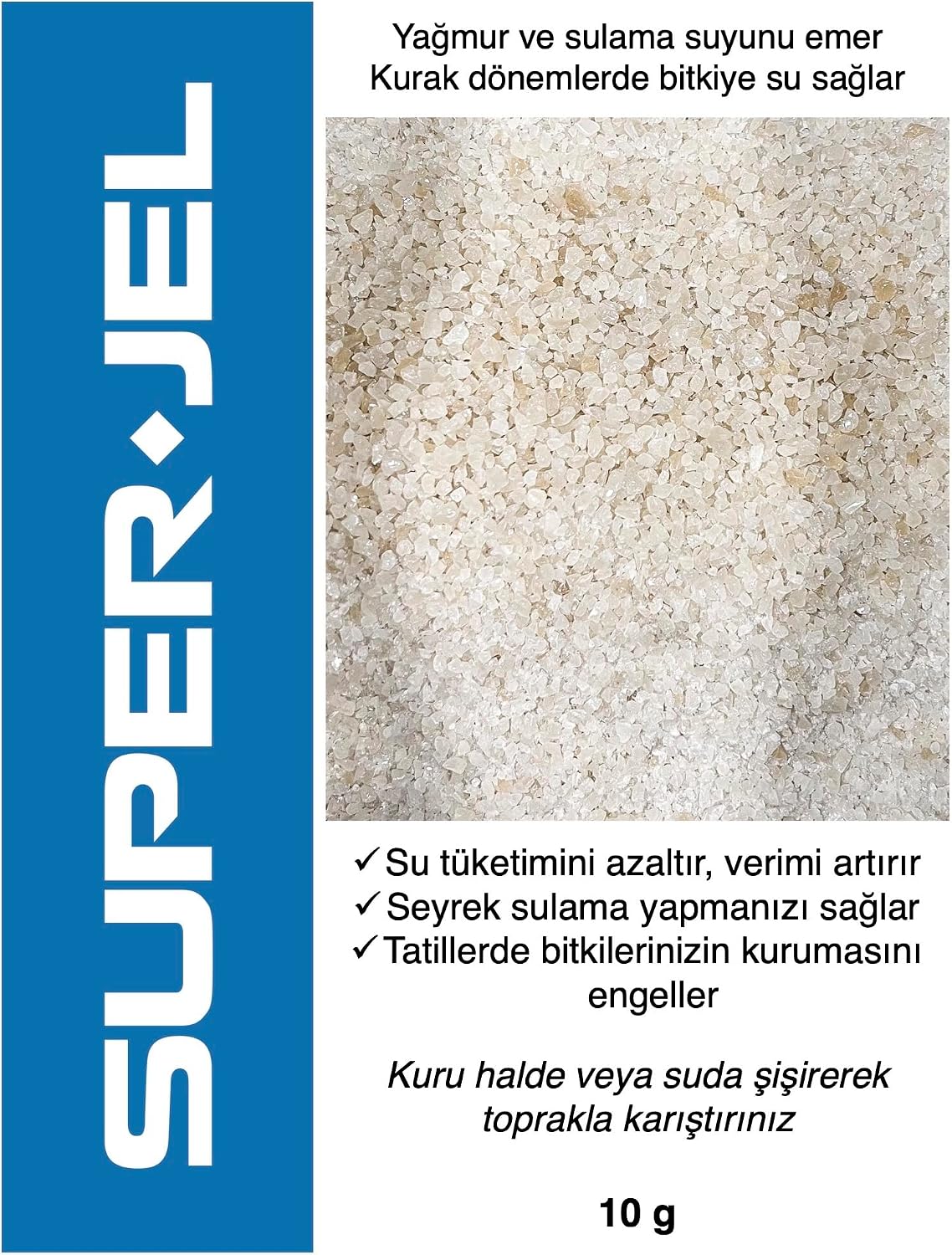 SUPER-JEL Süper Emici Polimer (1, 10 Gram)