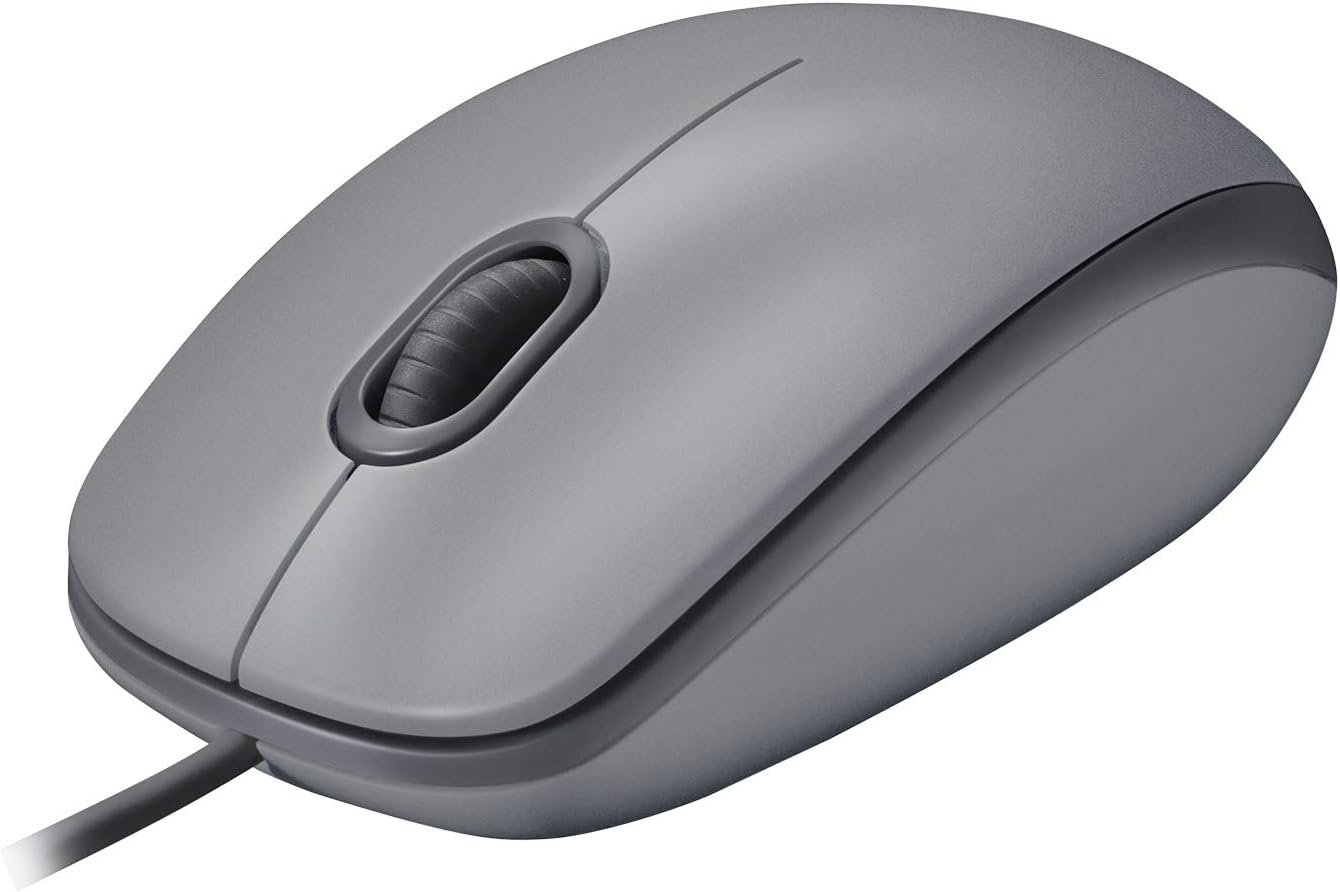 M110 USB Kablolu Sessiz Mouse, Dizüstü Bilgisayar, Notebook, PC ve Mac için Quiet Click teknolojili, USB-A Bağlantılı, Sağ ve Sol Elle Kullanıma Uygun, Gri
