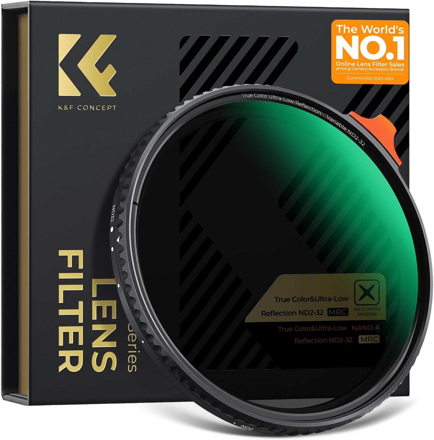 77 mm Gerçek Renk Değişken ND2-32 ve CPL Filtre ve Ultra Düşük Yansıma Siyah Çapraz Olmayan 1-5 f-Stops HD Nano Su Geçirmez Kaplama Kamera Lensi için