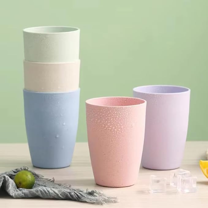 Ark 6'lı Plastik Bardak Seti, Kırılmaya Dayanıklı Renkli Su ve Meşrubat Bardağı (Mor)
