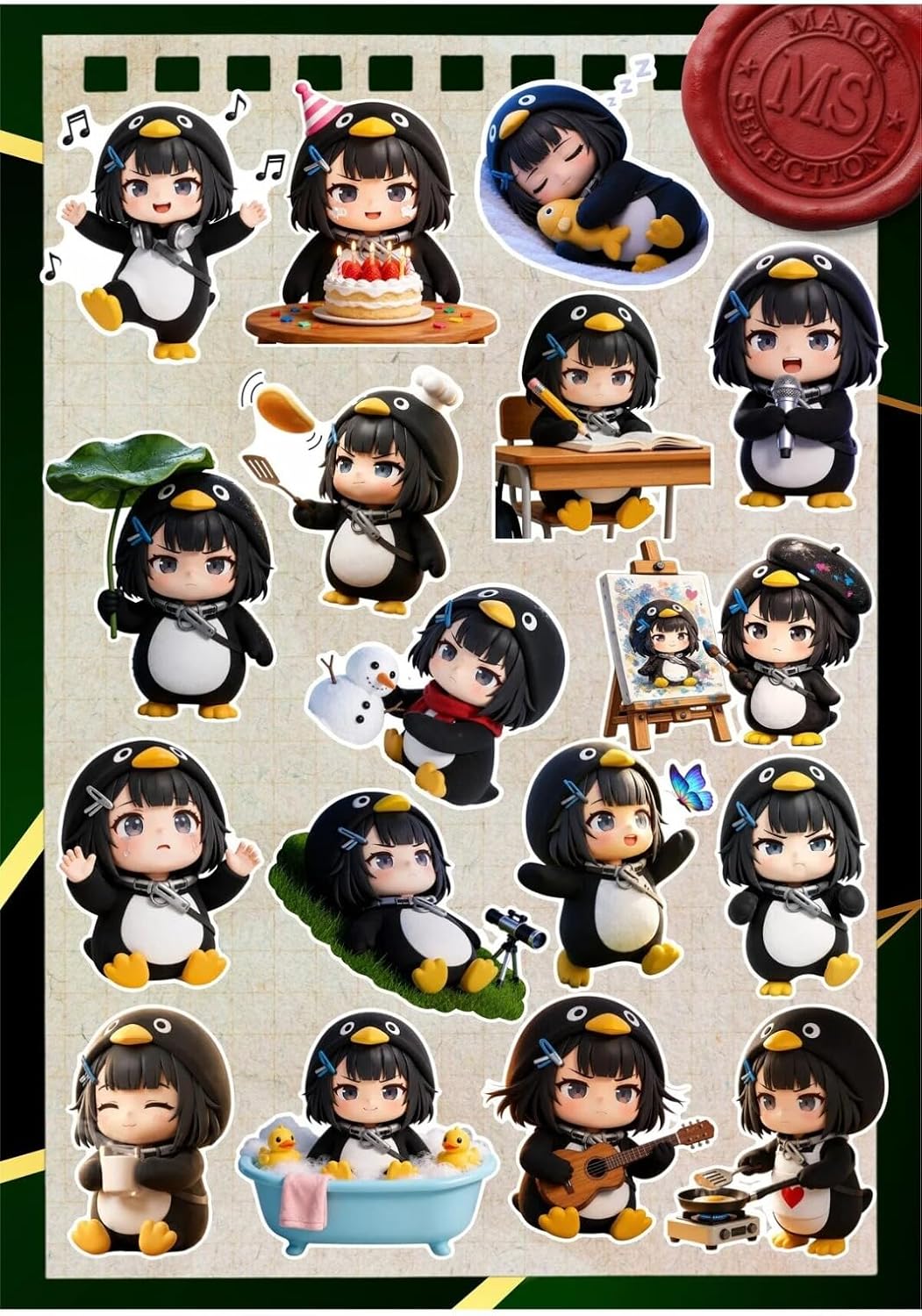 Gugu Gaga 17 Parça Sticker Seti | 3-5 cm Suya Dayanıklı Laptop, Defter, Tablet ve Telefon Sticker Paketi