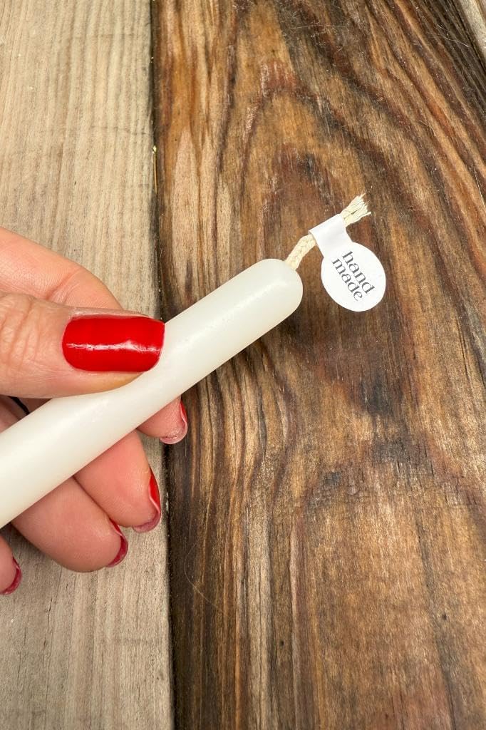 Handmade Beyaz İp Fitil Etiketi 100 Adet