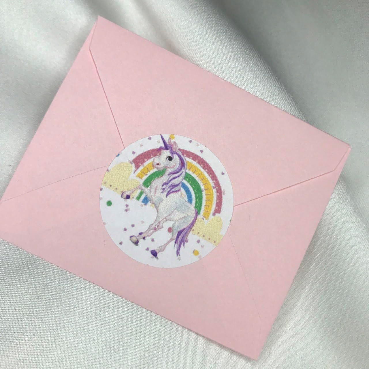 casalinghi Unicorn Sticker 40 Adet 4 cm – Gökkuşağı Temalı Yuvarlak Mat Çıkartma, Çocuk Doğum Günü Partisi ve Hediye Paketi Etiketi(Unicorn)