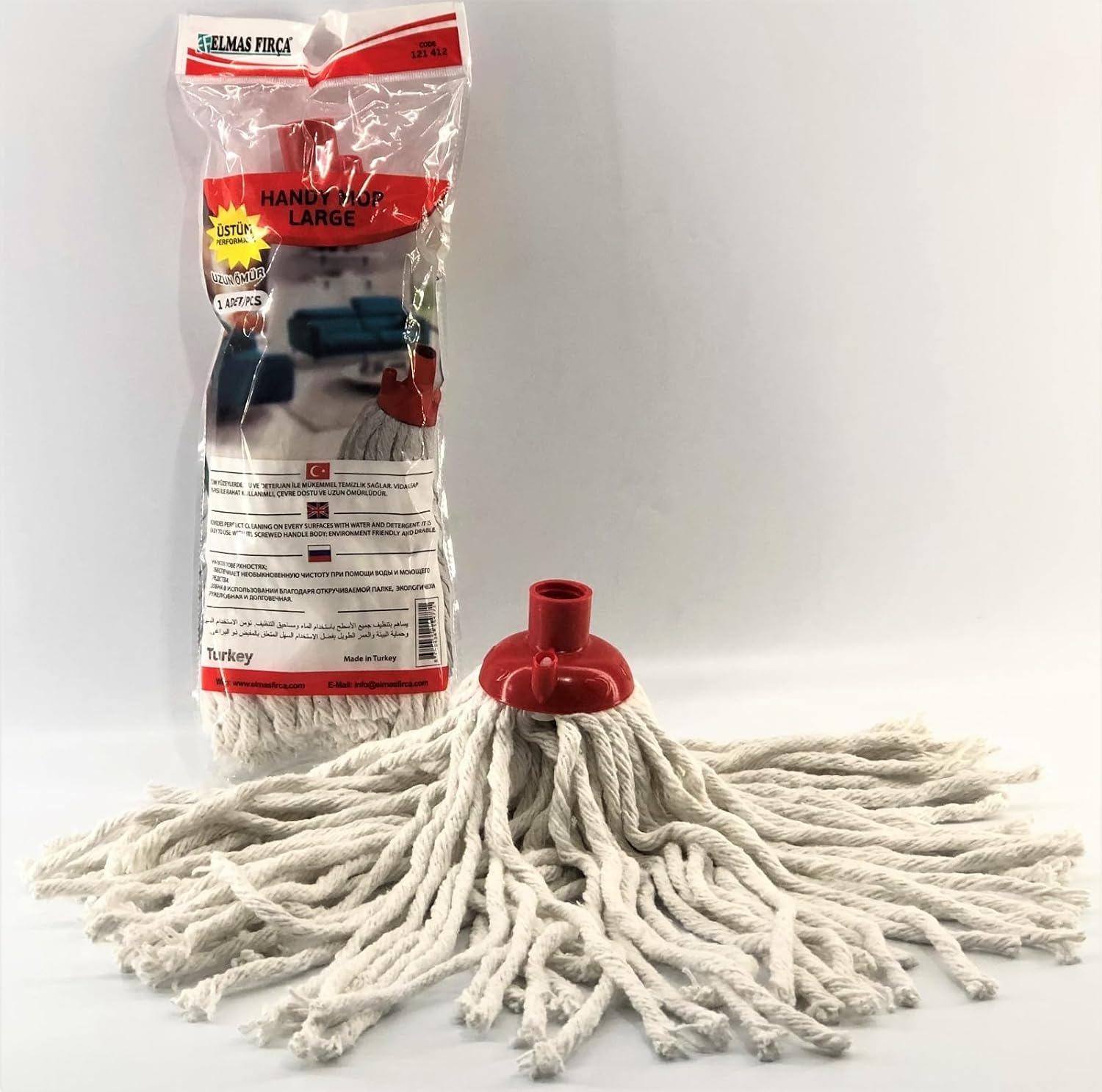 Jumbo Boy İpli Mop Elmas Fırça % 100 Pamuk Klasik Uzun İpli Mop Ev Ofis Depo Temizlik Paspası