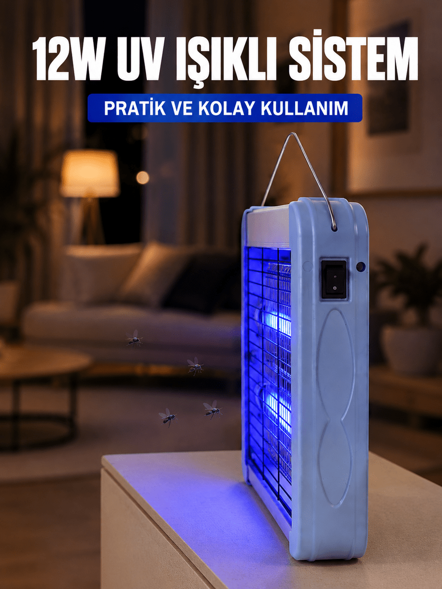 12W UV Böcek Öldürücü Lamba Elektrikli Sinek Sivrisinek Öldürücü Asılabilir
