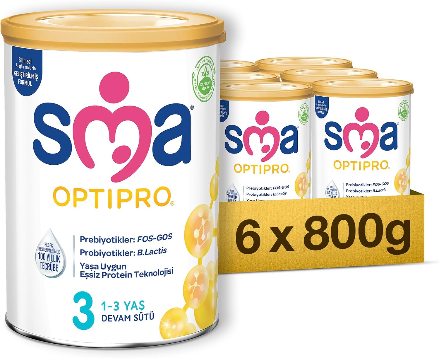 Optipro 3 Devam Sütü (1-3 Yaş, 800 g) x 6