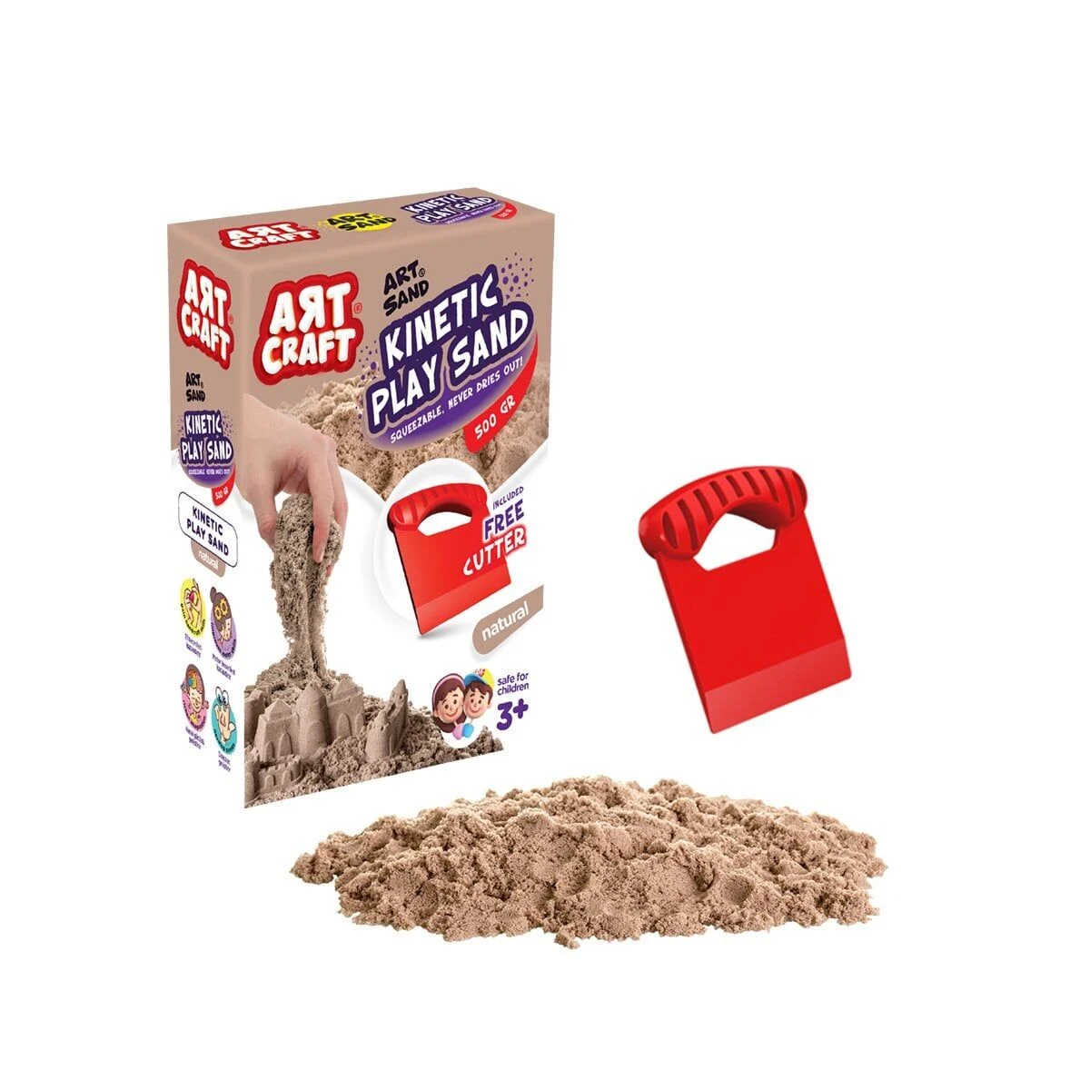 03685 Aksesuarlı Naturel Kinetik Oyun Kumu 500 Gr