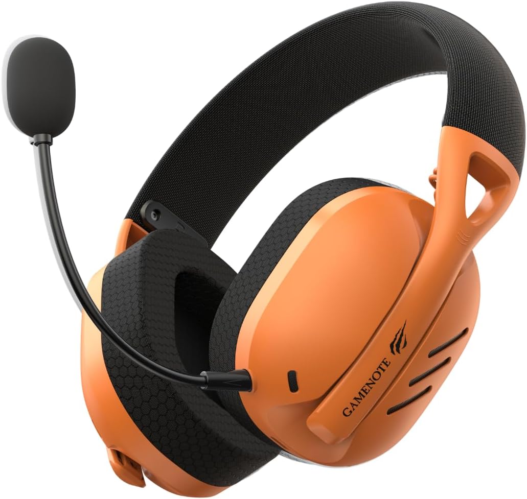 Gamenote Fuxi-H3 Gaming Oyuncu Mikrofonlu Kulaklığı 7.1-4 Modlu (BT, 2.4Ghz, Type-C, 3.5mm) (Turuncu)