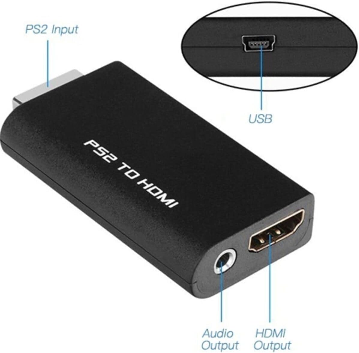 5046 Ps2 To Hdmi Tv Kablosu Çevirici Dönüştürücü Adaptör