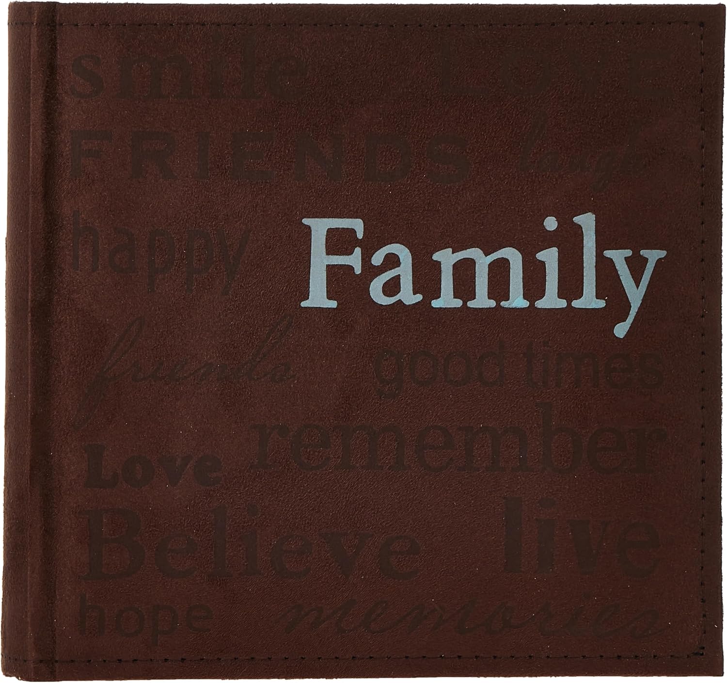 Pioneer Familie Text Design genäht Velourslederimitat Cover Foto Album, braun