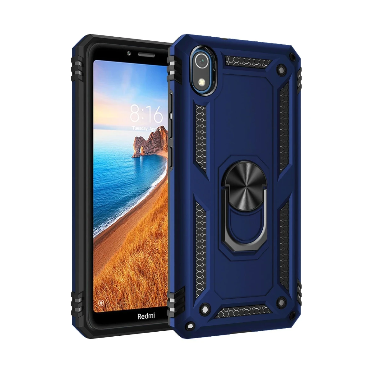 Xiaomi Redmi 7A Kılıf Sofya Yüzüklü Silikon Kapak - Lacivert