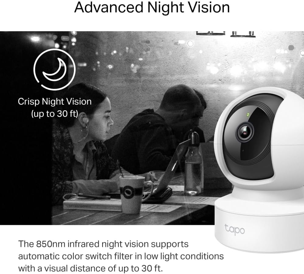 C212, 2K 3MP İç Mekan Wi-Fi/Ethernet Güvenlik Kamerası, Kişi Tespit ve Hareket Takibi, 360°, Gelişmiş Gece Görüşü, Çift Yönlü Sesli İletişim, Bulut/Yerel Depolama, Bebek Ağlaması Tespiti