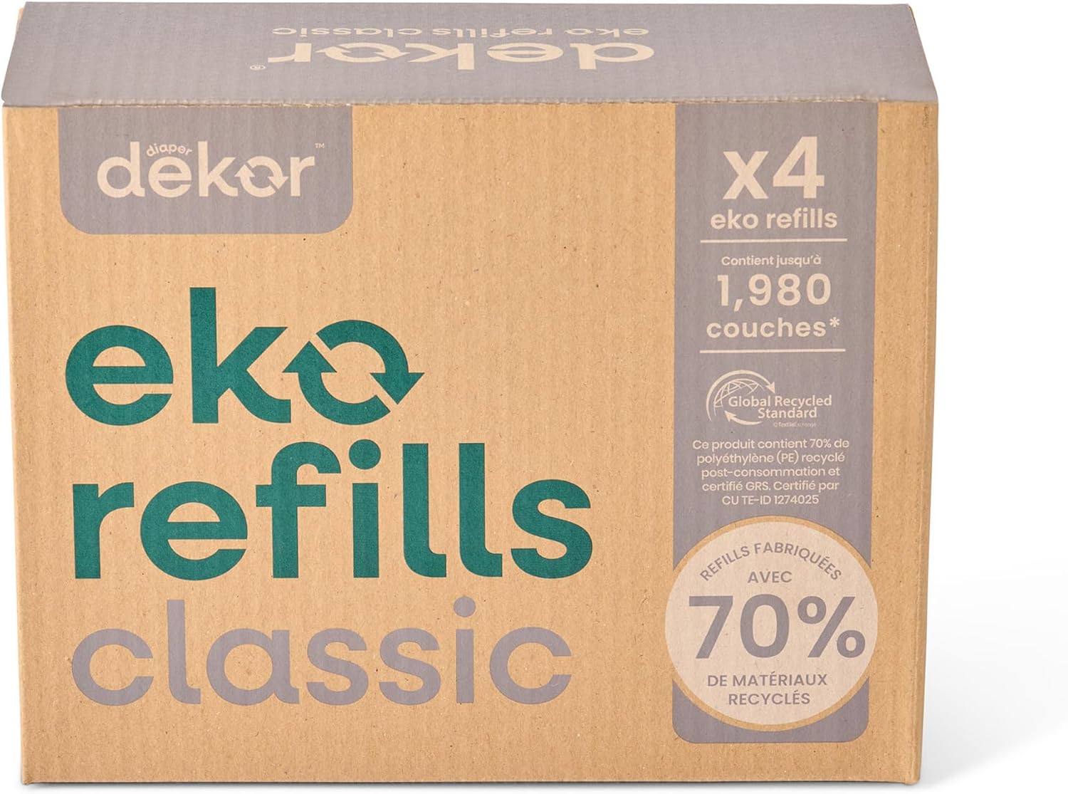 Bebek Bezi EKO Klasik Bebek Bezi Kovası Yedekleri | 4'lü Paket