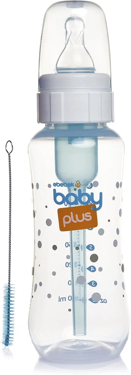 baby plus, Antikolik PP Biberon, 0-6 Ay, PP Malzeme, 240 ml Kapasite, Gaz Önleyici Sistem