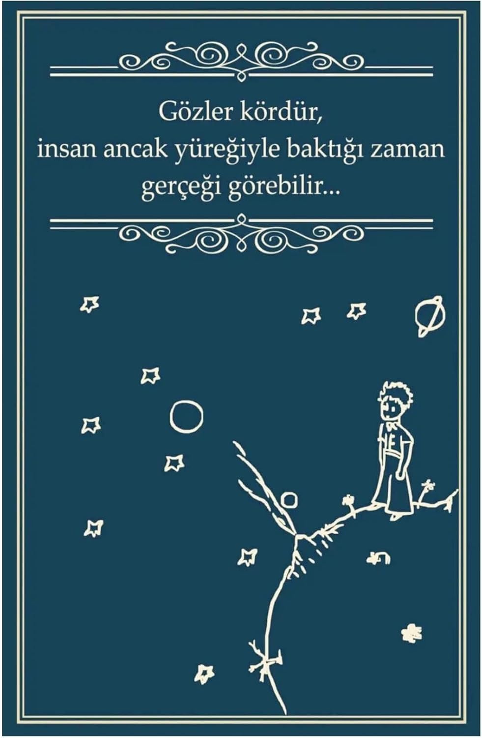 Kuşe Kağıt Duvar Posteri Gözler Kördür Insan Ancak Yüreğiyle Retro Vintage Drtr0048