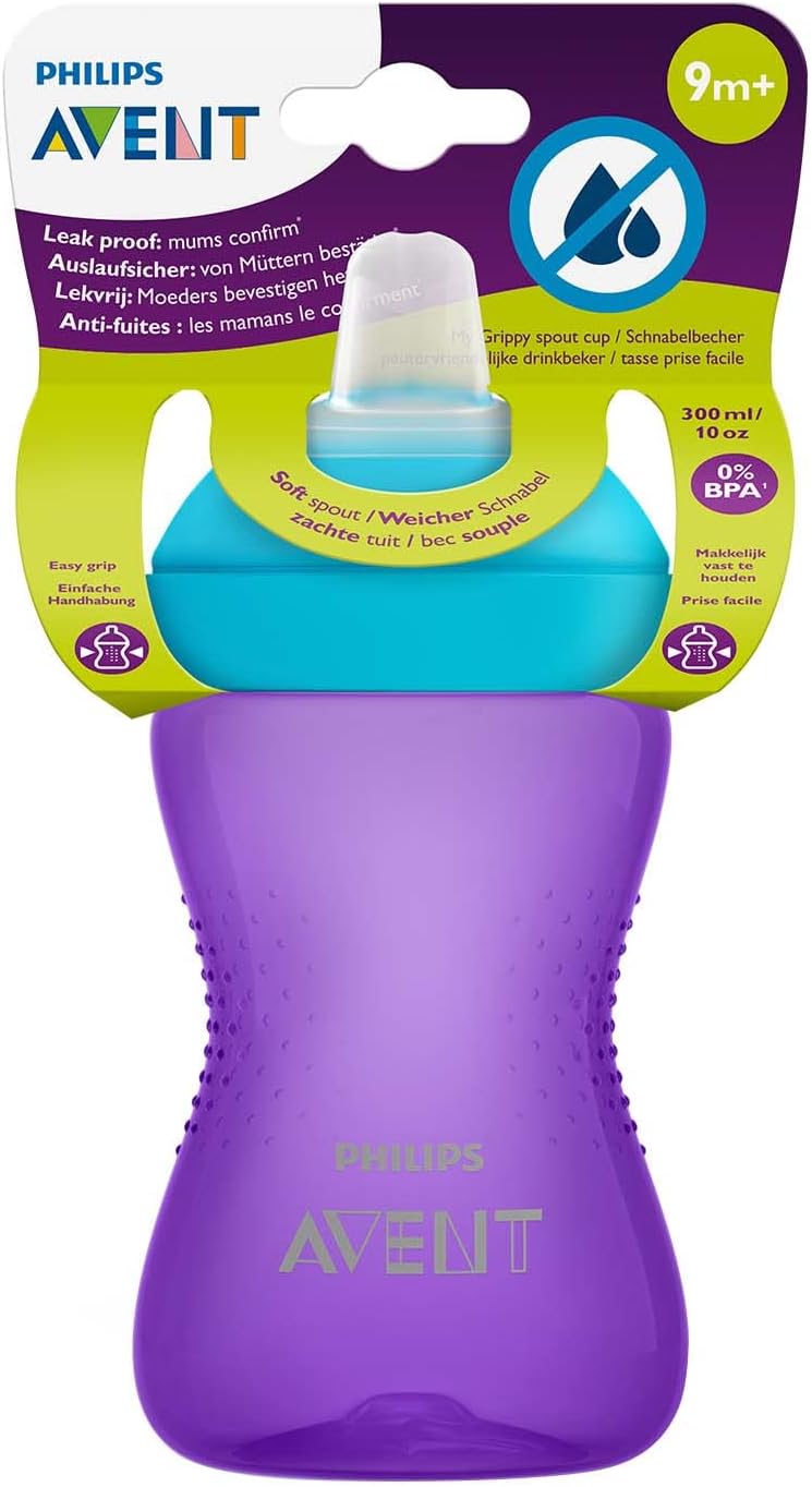 Avent Yumuşak Uçlu Alıştırma Bardağı, 9 Ay, 300 Mililitre, Mor, SCF802/02