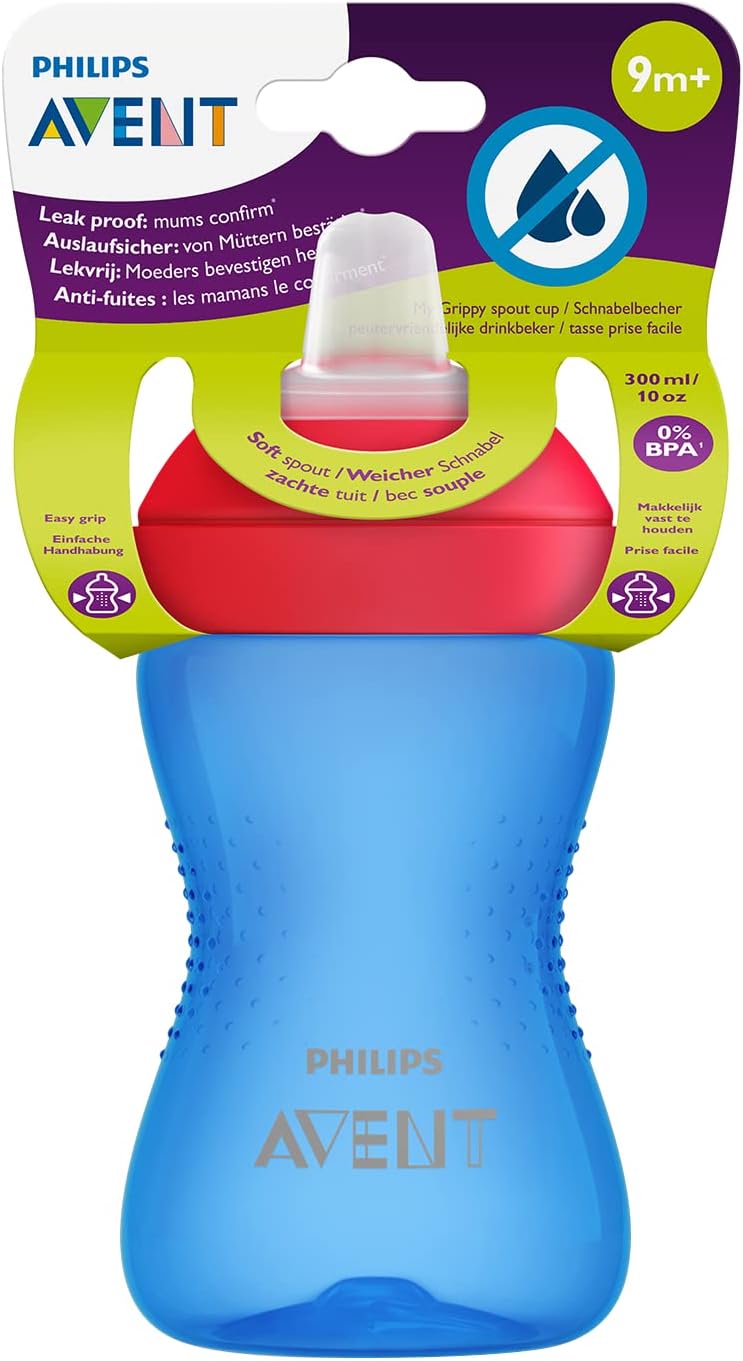 Philips Yumuşak Uçlu Alıştırma Bardağı, 9 Ay, 300 Mililitre, Mavi, SCF802/01