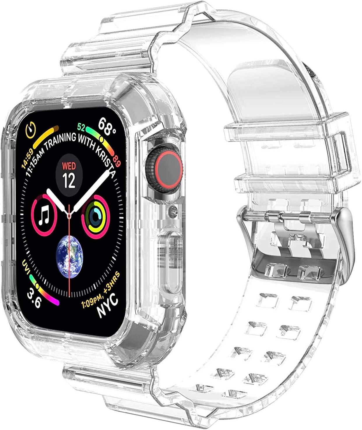 Apple Watch Series 8 41mm için Kordon Transparent Clear Band Şeffaf