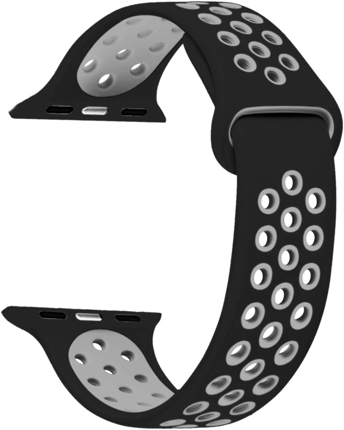 Apple Watch Ultra için Kordon Rainbow Sport Kayış Siyah Gri
