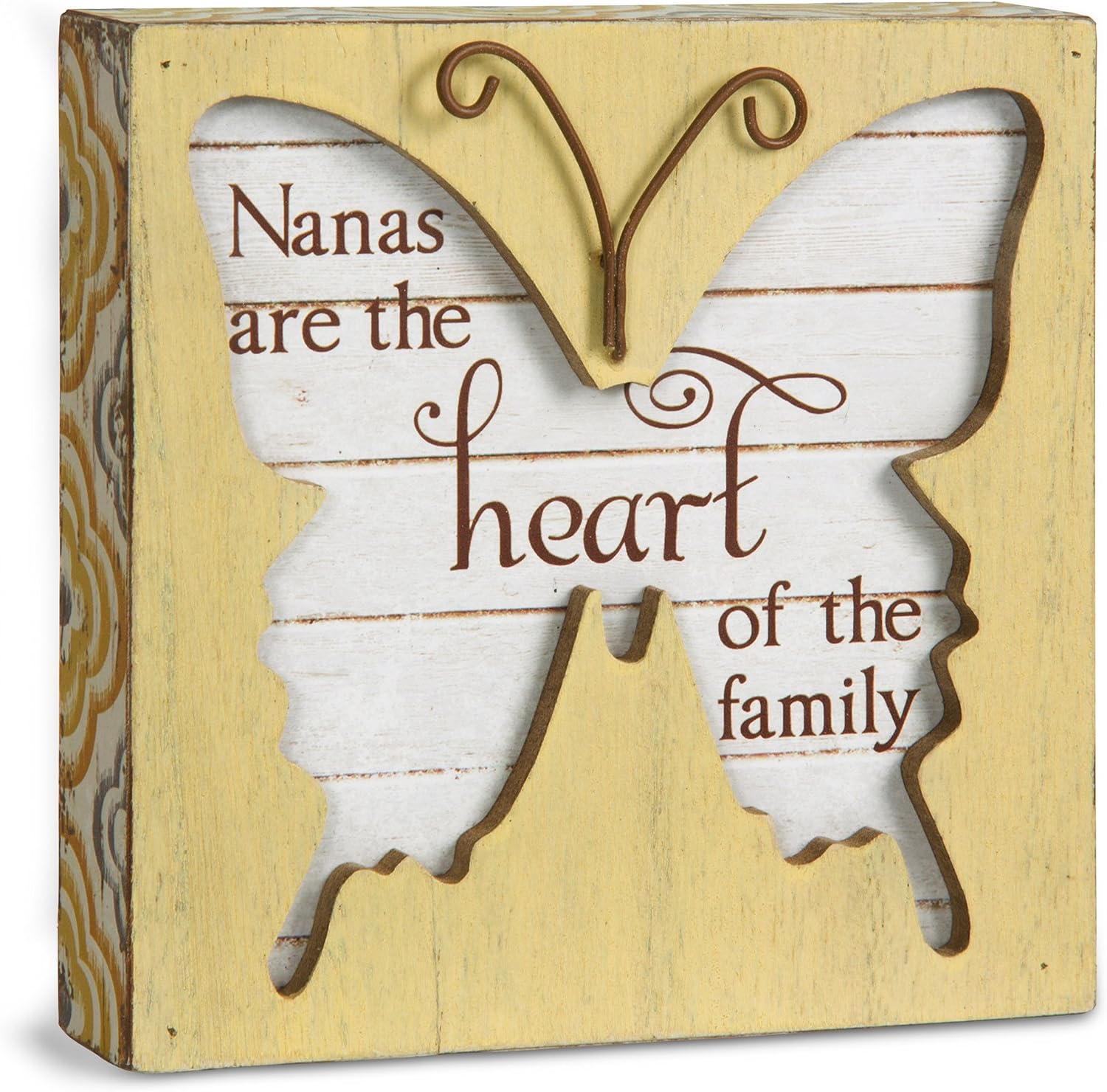 Simple Spirits 41090 Nanas are The Heart of The Family Kelebek Plaket, 10,5 cm, Beyaz