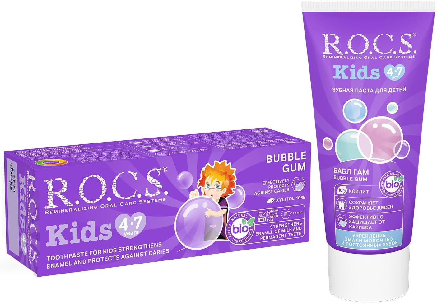Kids 4-7 Yaş Florürsüz Diş Macunu Balon Sakızı Tadında