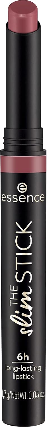 essence The slim stick, ruj, No. 105, mor, uzun ömürlü, besleyici, ekspres sonuç, yoğun renkli, mat, vegan, parfüm, alkol, paraben içermez, tekli paket (1,7 g)