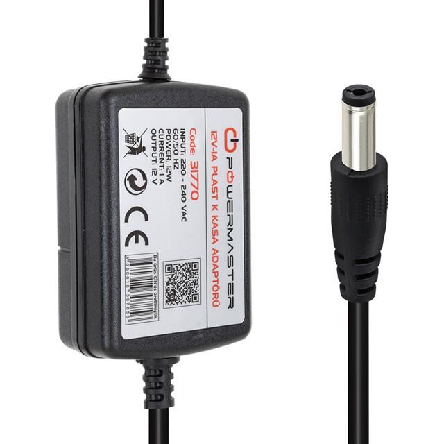 PM-31770 12 Volt - 1 Amper - 12 Watt 5.5*2.5 Mm Uçlu İki Ucu Kablolu Masaüstü Adaptör