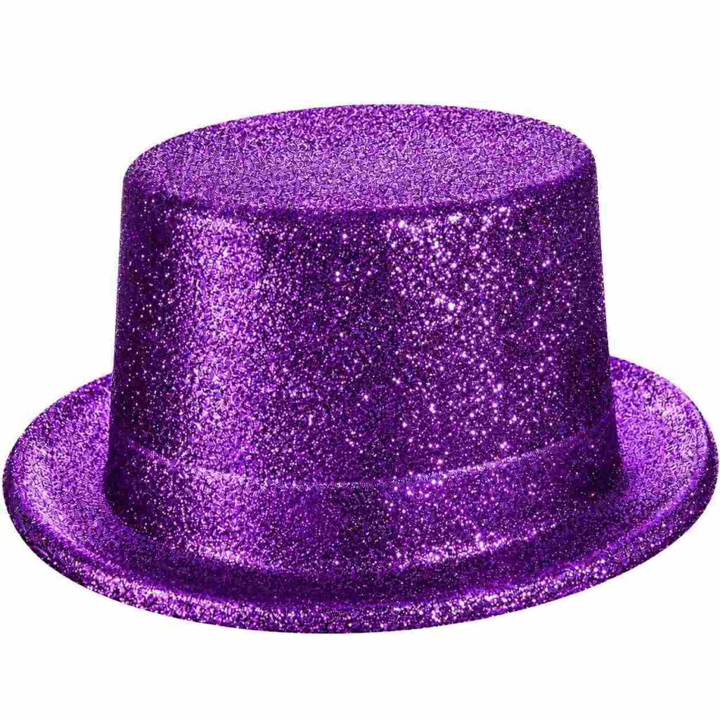 Mor Simli Glitter Silindir Parti Şapkası