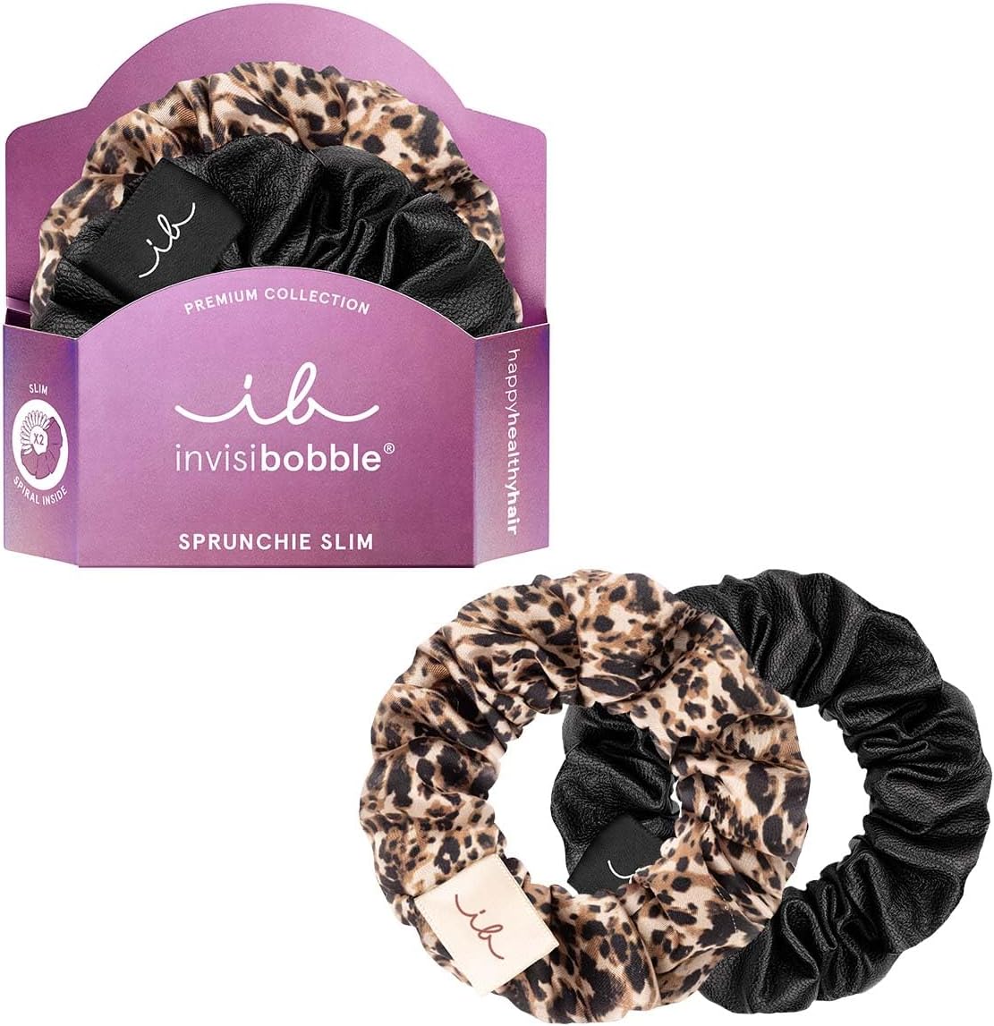 SPRUNCHIE SLIM PREMIUM Leo is the New Black - 2 adet kumaş kaplı saç tokası