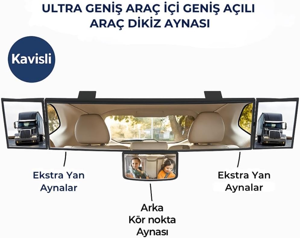 Dışbükey Geniş Açılı Araç Dikiz Aynası Ayarlanabilir Kör Nokta Aynası Araç İçi Kontrol Aynası