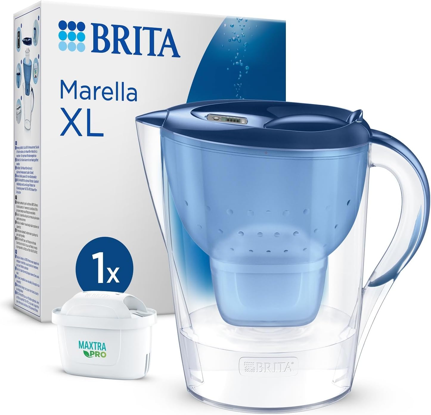 Marella XL 1x MAXTRA PRO Pure Performance Filtreli Su Arıtma Sürahisi - Mavi (3,5L)