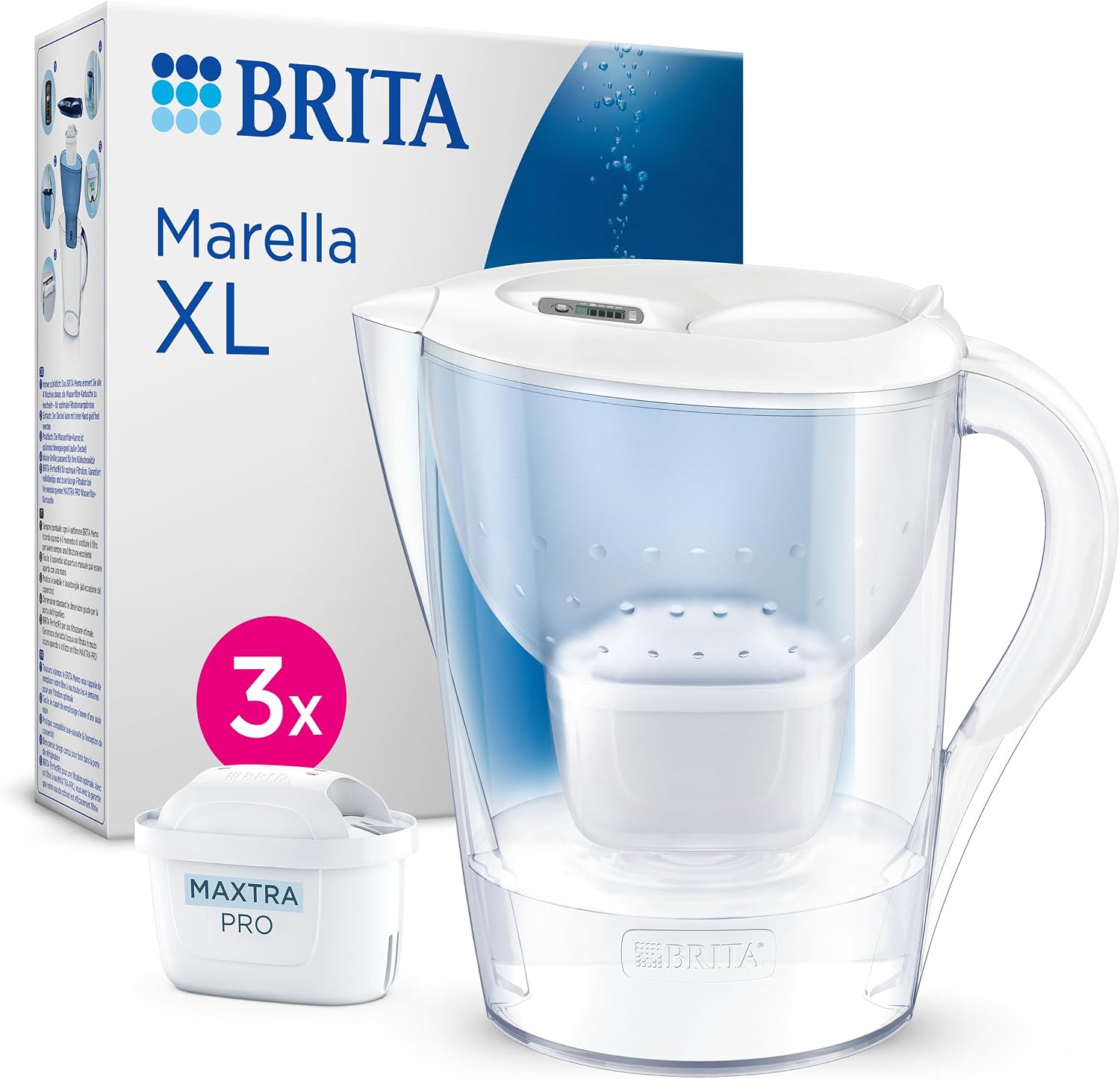 Marella XL 3x MAXTRA PRO Pure Performance Filtreli Su Arıtma Sürahisi - Beyaz (3,5L)