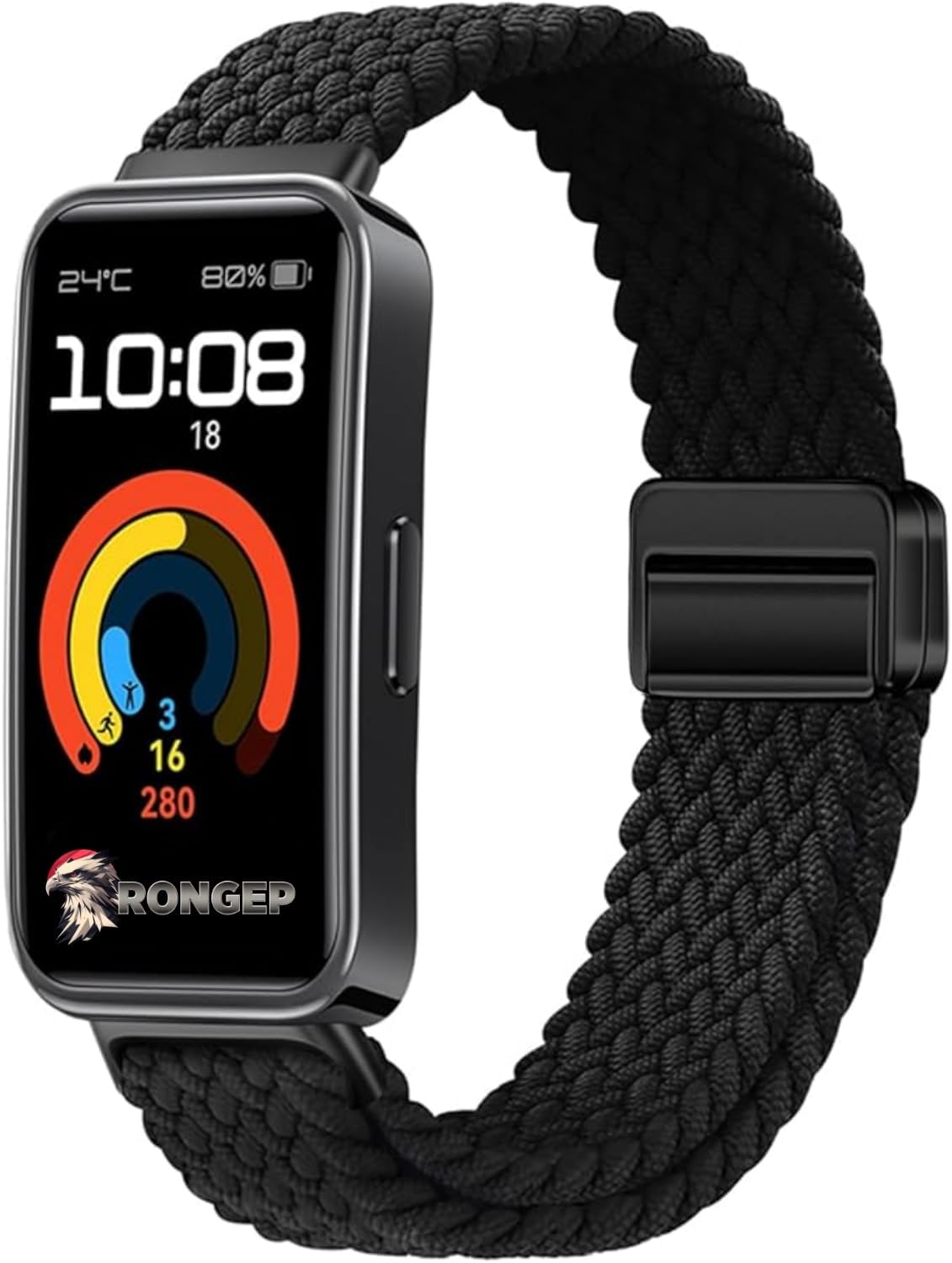 Huawei Band 10-9-8 ile Uyumlu Örgü Loop Kordon Manyetik Tokalı Yumuşak ve Konforlu Huawei Band 8 Kordon Terletmeyen Nefes Alabilir Yapılı Elastik Kumaşlı Huawei Band 10 Kordonu