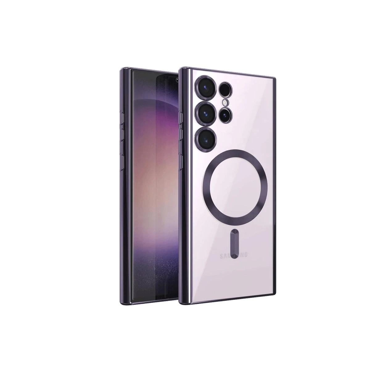 Samsung Galaxy S23 Ultra Kılıf Kross Magneticsafe Kapak - Mor