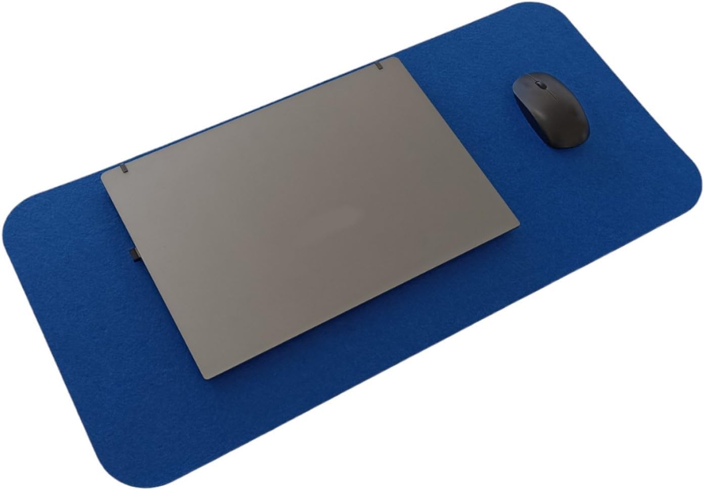Keçe Masa Üstü Mouse Pad ve Bilgisayar Düzenleyici 70x32 cm – Antibakteriyel Mat, Doğal Keçe Mat, Masa Koruyucu Altlık, Ofis ve Ev için Minimalist Tasarım (mavi)