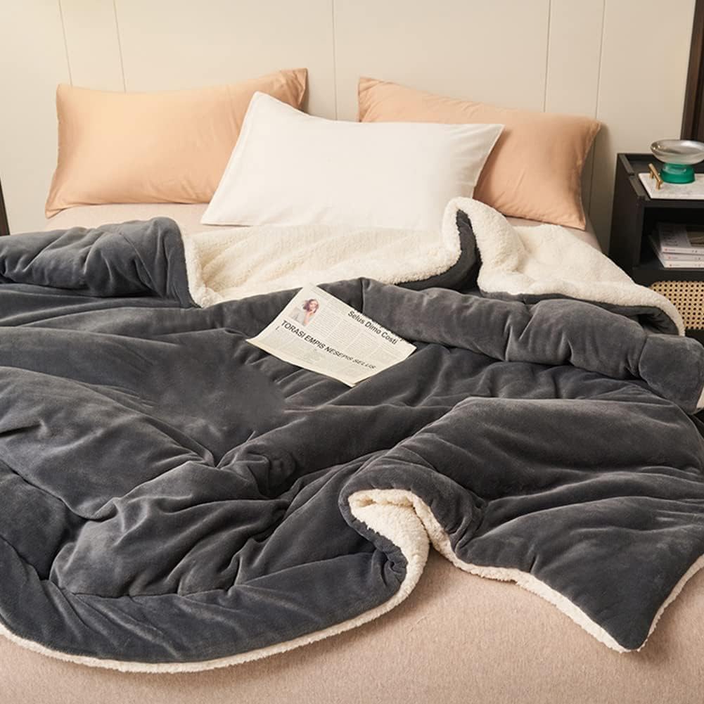 Sherpa Polar Battaniye Çift Taraflı Çift Kişilik 220x240 cm Antrasit