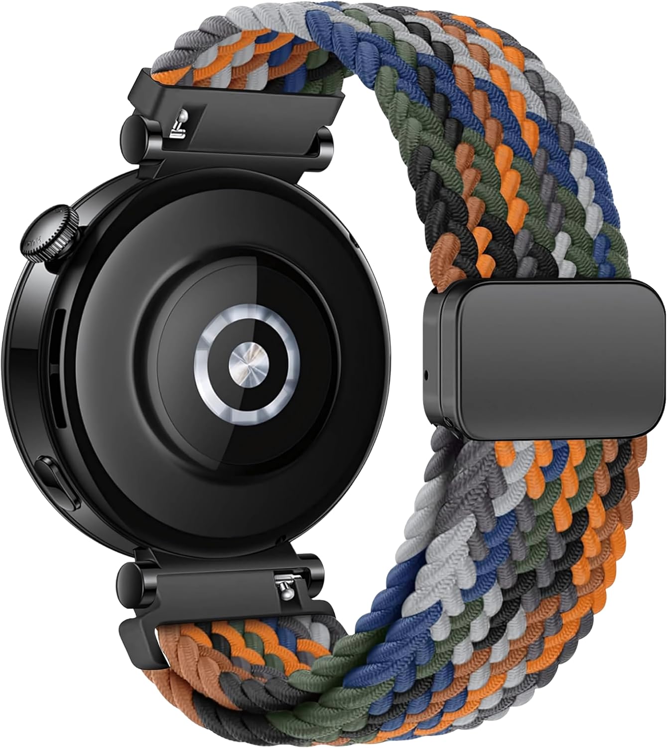 Örgü Loop 18mm Kumaş Kordon Huawei ile Uyumlu GT5 41mm/GT5 Pro 42mm/GT4 41mm için Manyetik Tokalı Terlemeye Karşı Nefes Alabilen Bileğe Göre Ayarlanabilen Elastik Kayış