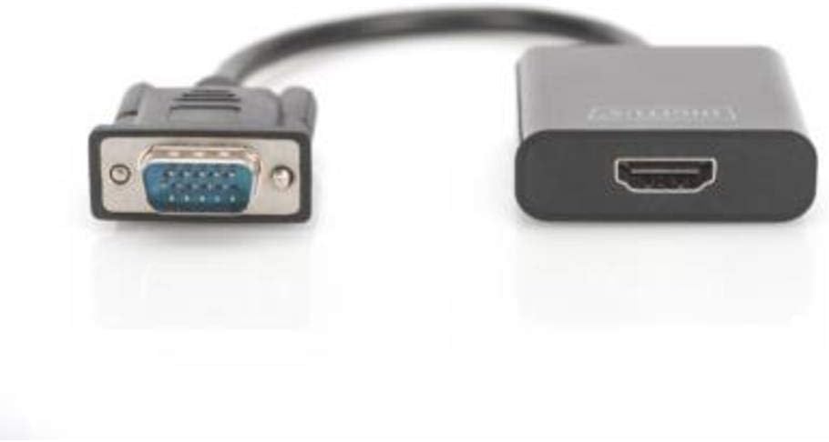 DA-70473 Vga’Dan Hdmi’Ya Dönüştürücü + Ses (3,5Mm) Full Hd (1080P), Kablo Tipi (15 Cm), Siyah