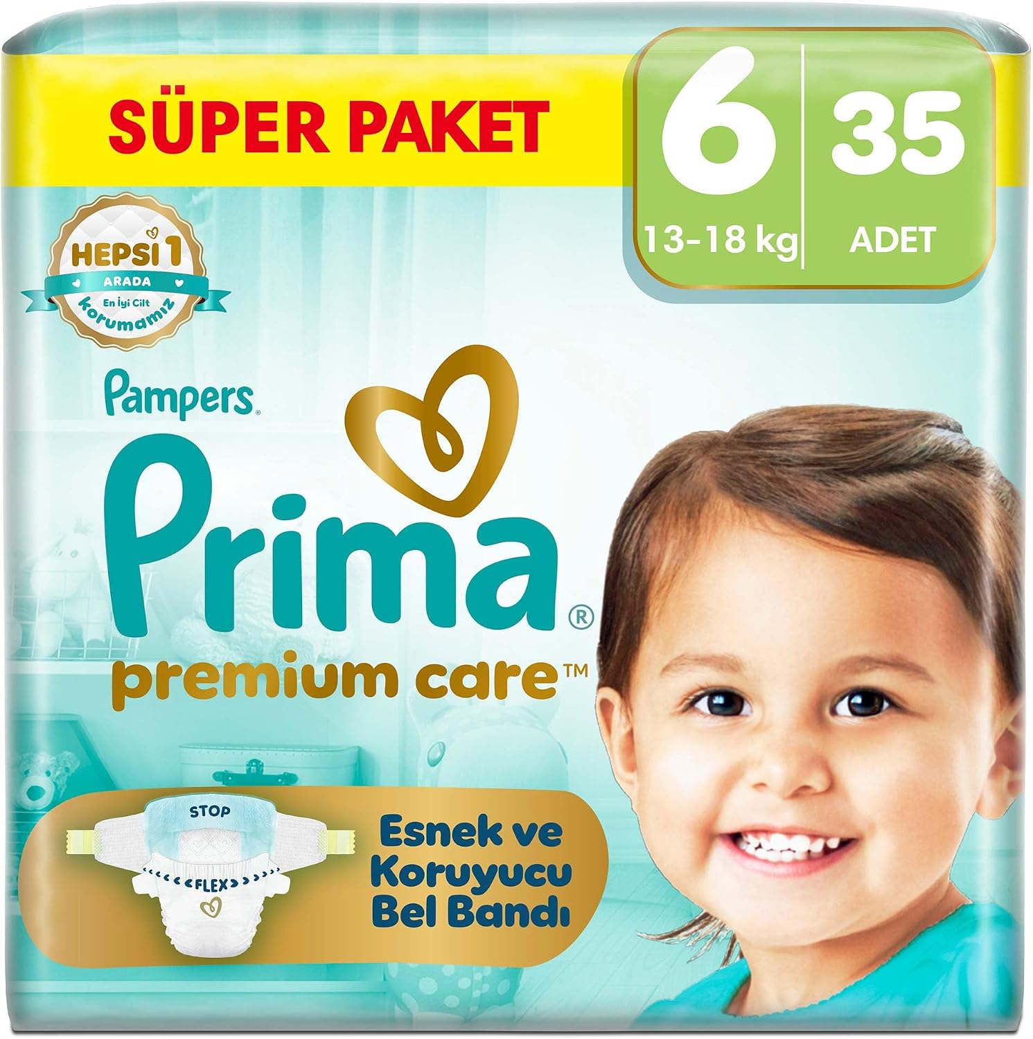 Bebek Bezi Premium Care 6 Numara 35 Adet Ekonomik Paket