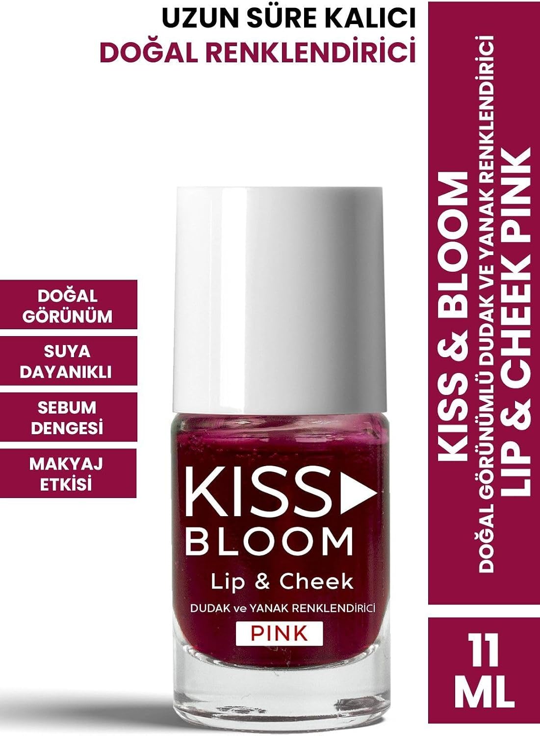 KISS & BLOOM Doğal Görünümlü Dudak ve Yanak Renklendirici Lip & Cheek Pink 11 ml