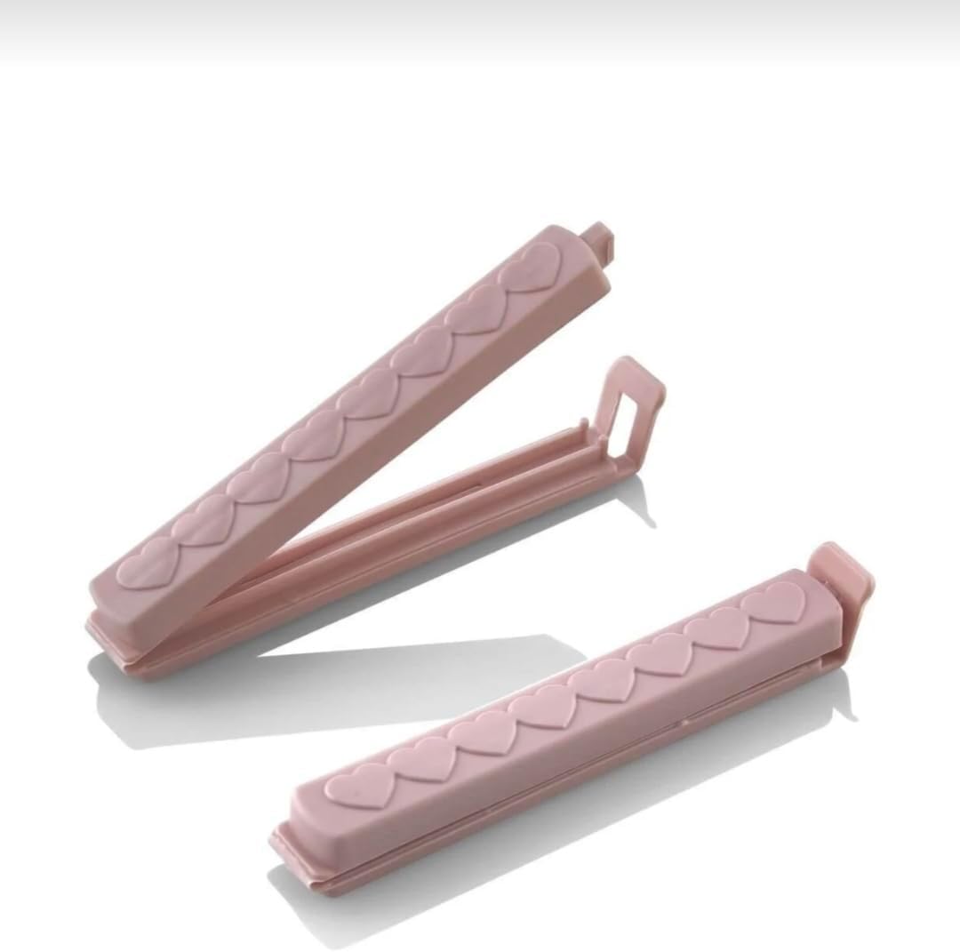 6'lı Büyük Poşet Mandalı Güçlü Mutfak Klipsi Renkli(Pembe)