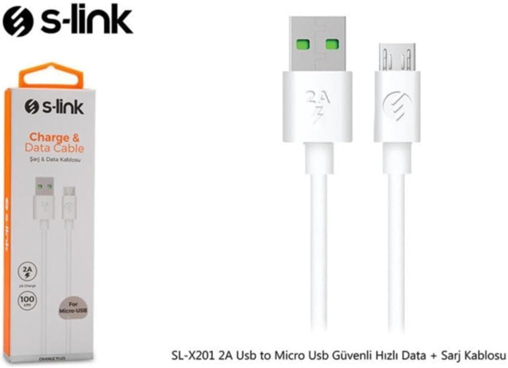 SL-X201 1Metre 2A Usb to Micro Usb Güvenli Hızlı Data + Sarj Kablosu