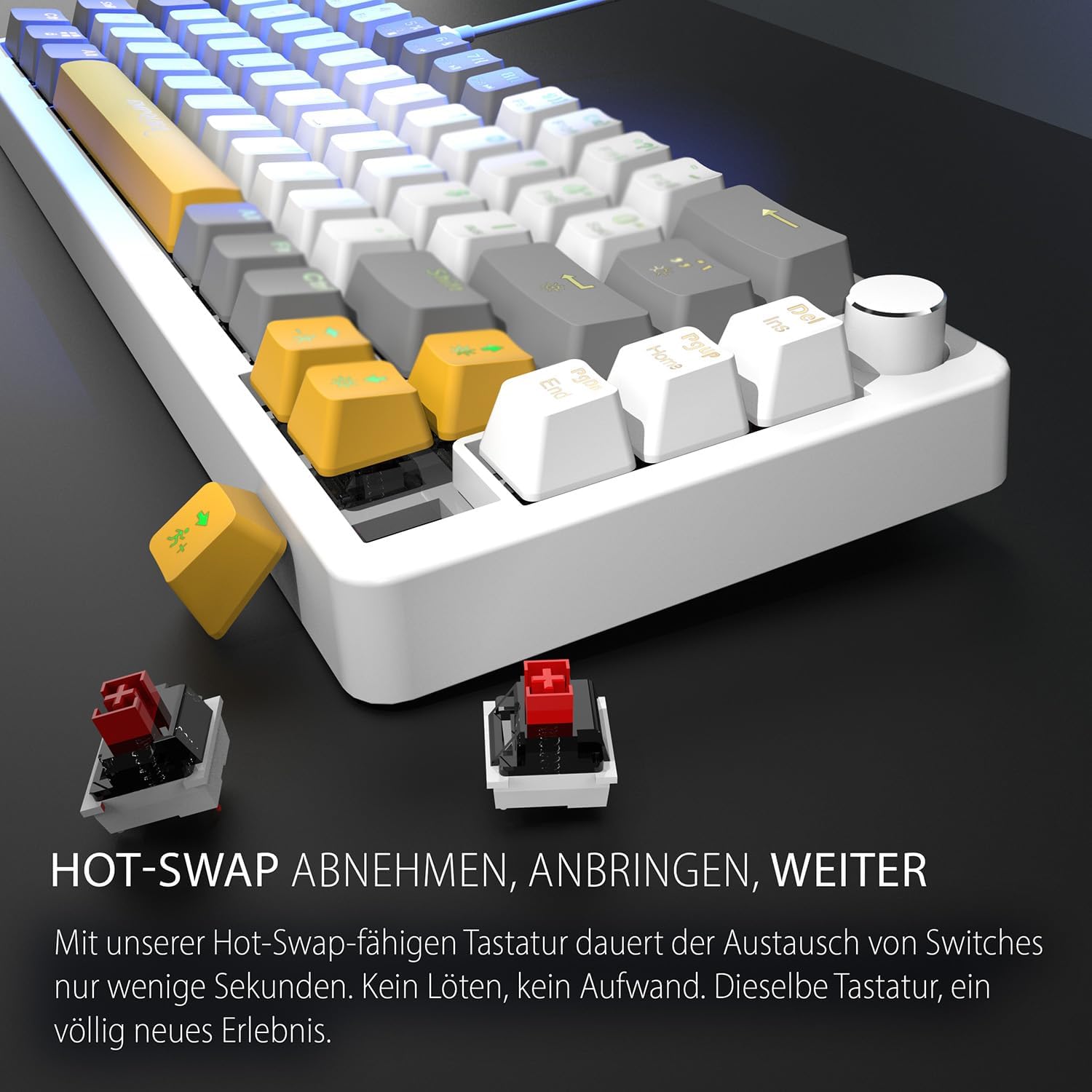 IKG-457 EMPOUSA RED SWITCH RGB KABLOLU MEKANIK GAMING KLAVYE-BEYAZ