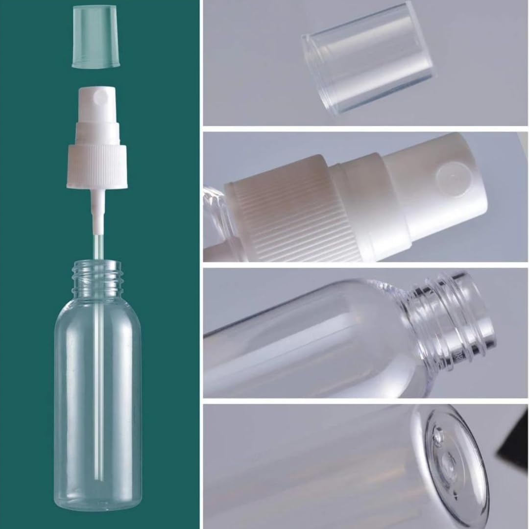 5’li 100 ml Boş Sprey Şişesi – Kolonya, Parfüm, Dezenfektan ve Temizlik Solüsyonları İçin Şeffaf Taşınabilir Plastik Sprey Şişesi Seti (100 Ml)