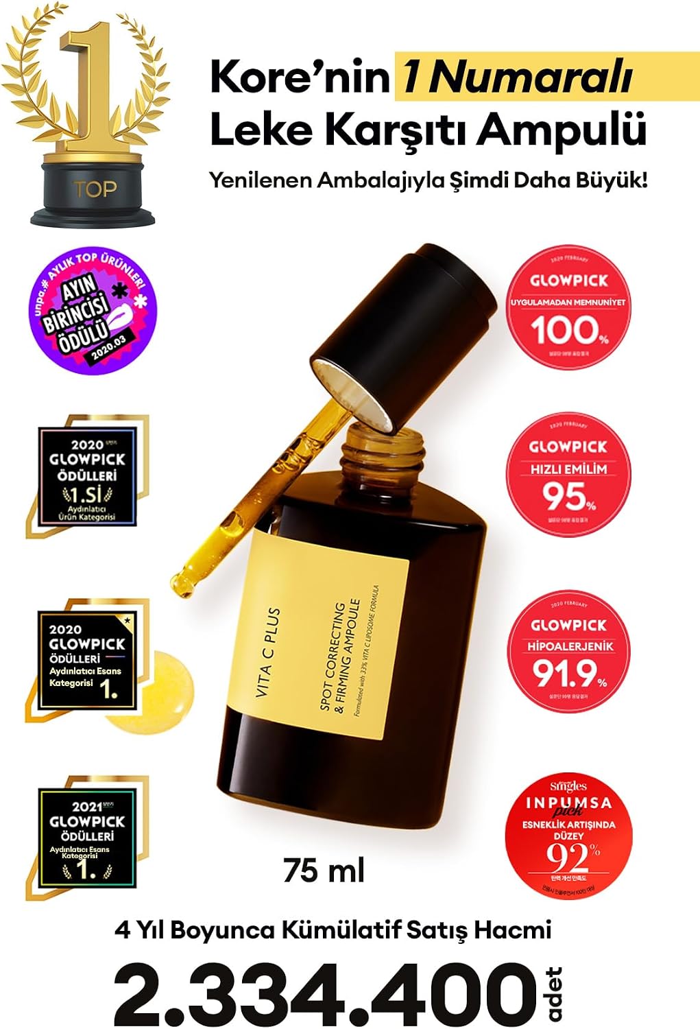 C Vitamini İçerikli Leke Karşıtı Sıkı Görünüm Sağlayan Bakım Ampulü