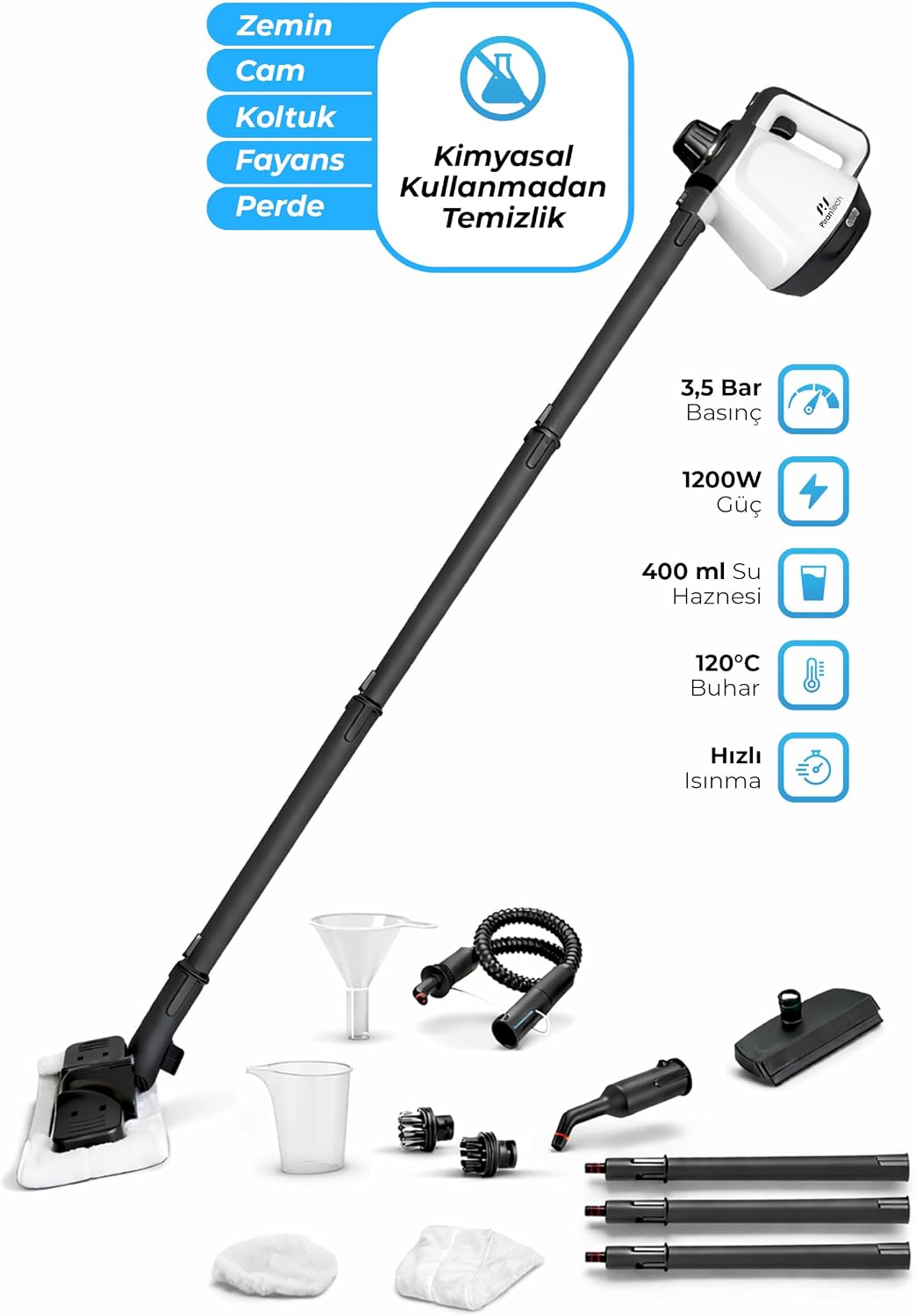 CB- 02A Buharlı Temizlik Makinası - Buharlı Temizleyici - Floor Max Set