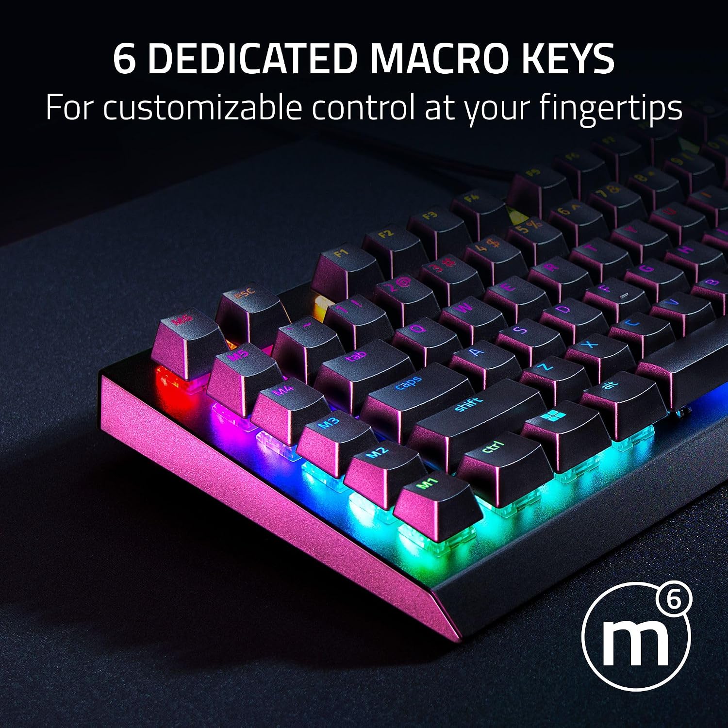 BlackWidow V4X - mekanik oyun klavyesi - Snap Tap - Chroma RGB (tıklamalı mekanik anahtarlar, 6 özel makro tuşu, Wristrest) TR düzeni | Siyah